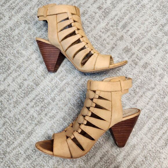 Vince Camuto Elika tan brown sandal block heels Size 8.5 ladies - Picture 5 of 9